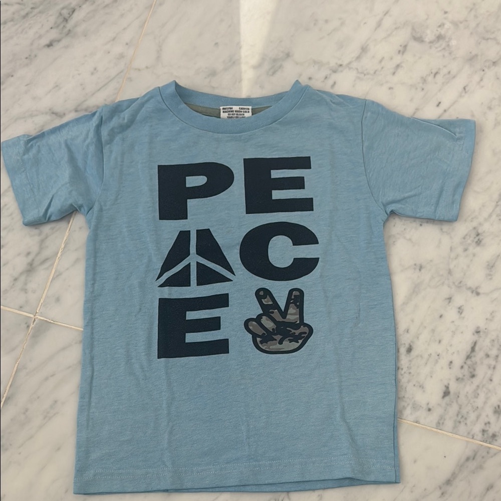 Mish Boys Blue Peace Graphic Kids T-Shirt